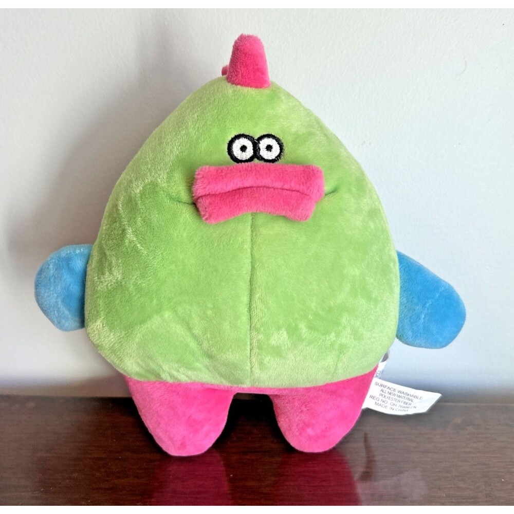 GoDog Grumpy Fat Dino Chew Guard Squeaky Plush Dog Toy